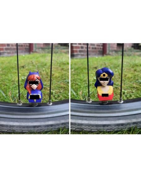 Fahrradventiladapter für PEZ Bonbonspender: DC Super Hero Girls: Batgirl, Wonder Woman